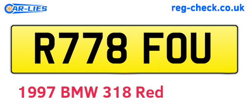 R778FOU are the vehicle registration plates.