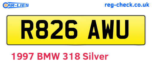 R826AWU are the vehicle registration plates.