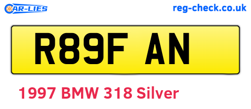 R89FAN are the vehicle registration plates.