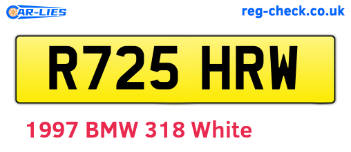 R725HRW are the vehicle registration plates.