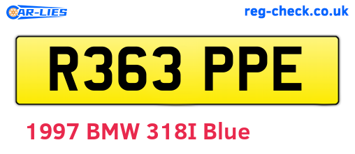 R363PPE are the vehicle registration plates.