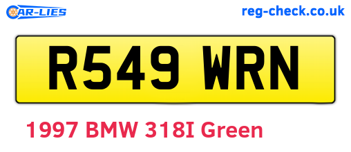 R549WRN are the vehicle registration plates.