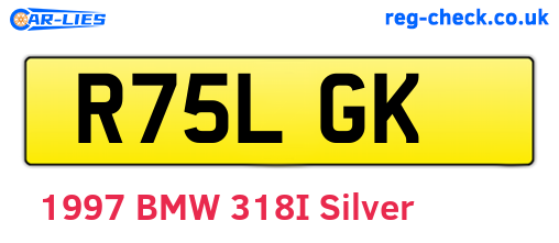 R75LGK are the vehicle registration plates.