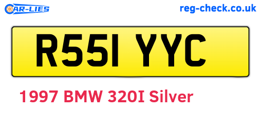 R551YYC are the vehicle registration plates.