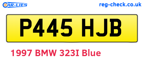 P445HJB are the vehicle registration plates.