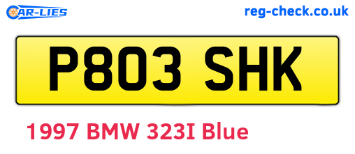 P803SHK are the vehicle registration plates.