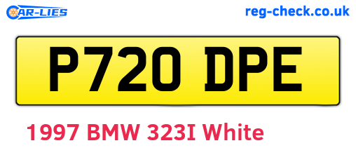 P720DPE are the vehicle registration plates.