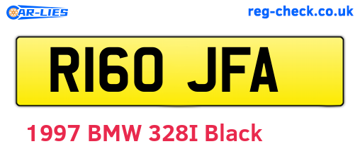 R160JFA are the vehicle registration plates.