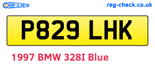 P829LHK are the vehicle registration plates.