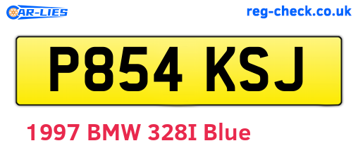 P854KSJ are the vehicle registration plates.