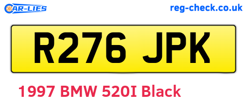 R276JPK are the vehicle registration plates.