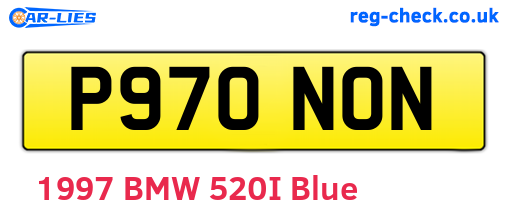 P970NON are the vehicle registration plates.