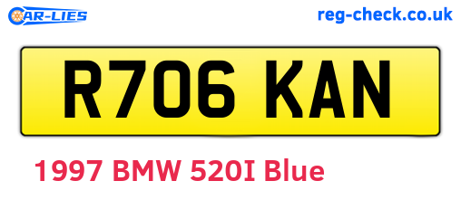 R706KAN are the vehicle registration plates.