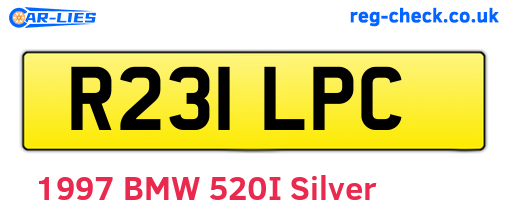 R231LPC are the vehicle registration plates.