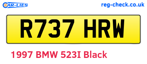 R737HRW are the vehicle registration plates.