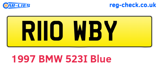 R110WBY are the vehicle registration plates.