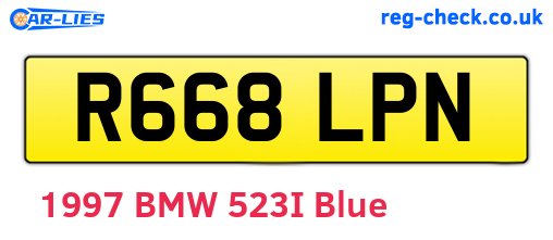 R668LPN are the vehicle registration plates.