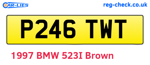 P246TWT are the vehicle registration plates.