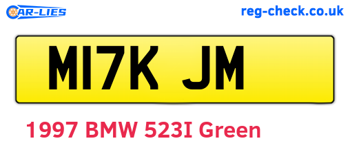 M17KJM are the vehicle registration plates.