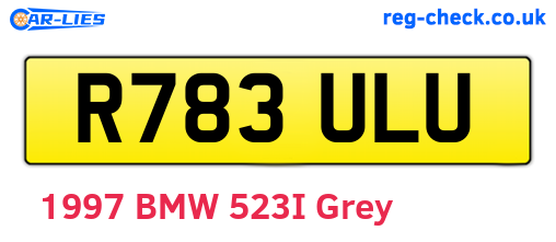 R783ULU are the vehicle registration plates.