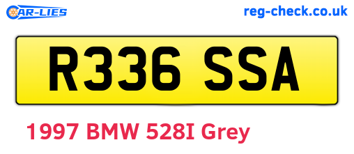 R336SSA are the vehicle registration plates.