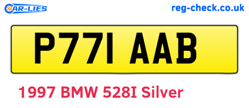 P771AAB are the vehicle registration plates.