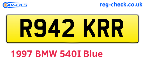 R942KRR are the vehicle registration plates.