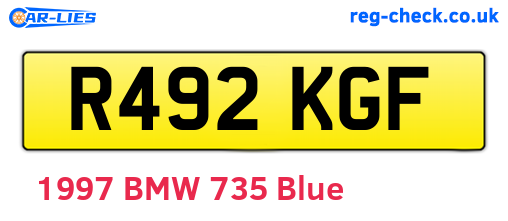 R492KGF are the vehicle registration plates.