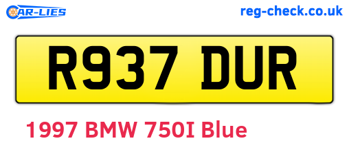 R937DUR are the vehicle registration plates.