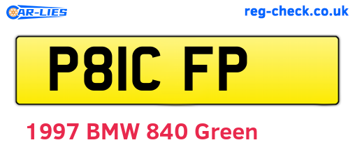 P81CFP are the vehicle registration plates.