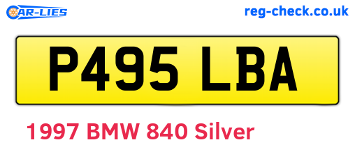P495LBA are the vehicle registration plates.
