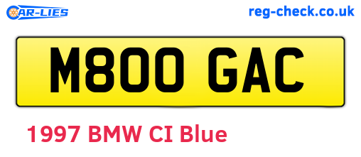 M800GAC are the vehicle registration plates.