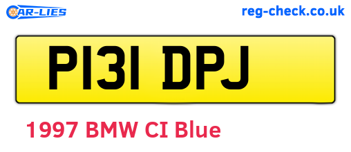 P131DPJ are the vehicle registration plates.