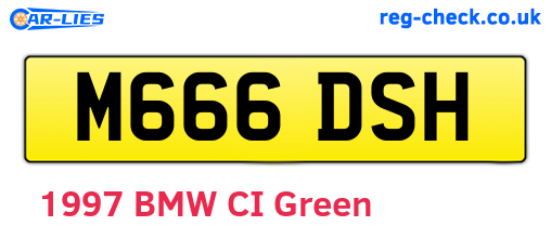 M666DSH are the vehicle registration plates.