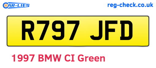 R797JFD are the vehicle registration plates.