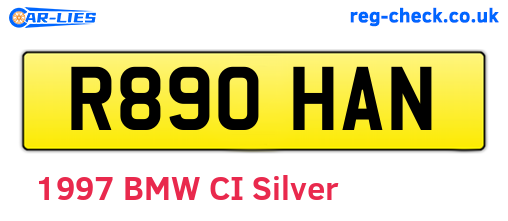 R890HAN are the vehicle registration plates.
