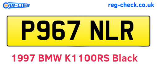 P967NLR are the vehicle registration plates.