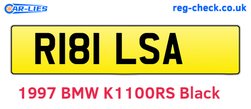 R181LSA are the vehicle registration plates.