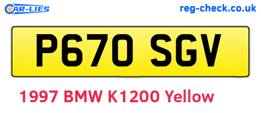 P670SGV are the vehicle registration plates.