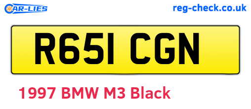 R651CGN are the vehicle registration plates.