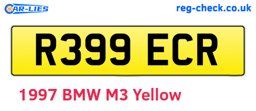 R399ECR are the vehicle registration plates.