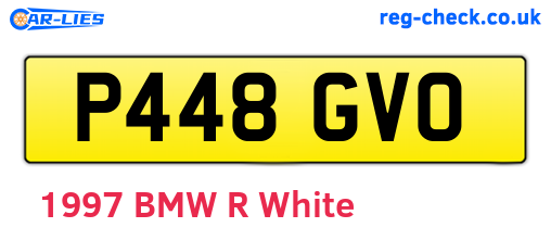 P448GVO are the vehicle registration plates.