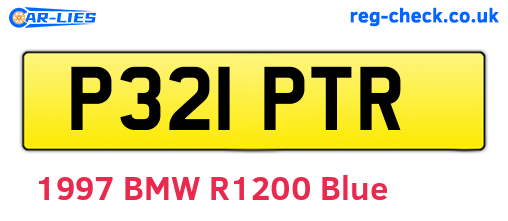 P321PTR are the vehicle registration plates.