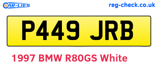 P449JRB are the vehicle registration plates.