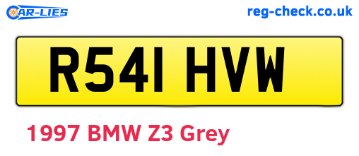 R541HVW are the vehicle registration plates.