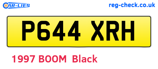 P644XRH are the vehicle registration plates.
