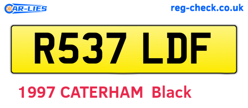 R537LDF are the vehicle registration plates.