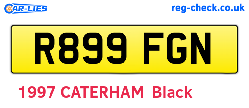 R899FGN are the vehicle registration plates.