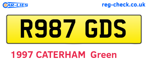 R987GDS are the vehicle registration plates.