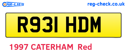 R931HDM are the vehicle registration plates.
